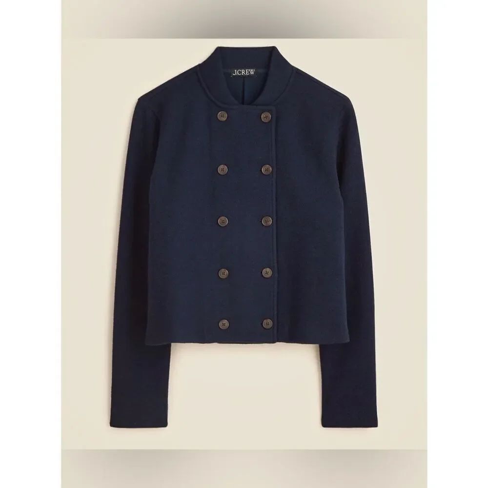 J.Crew Double-breasted jacket in knit wool blend NWT Size XS